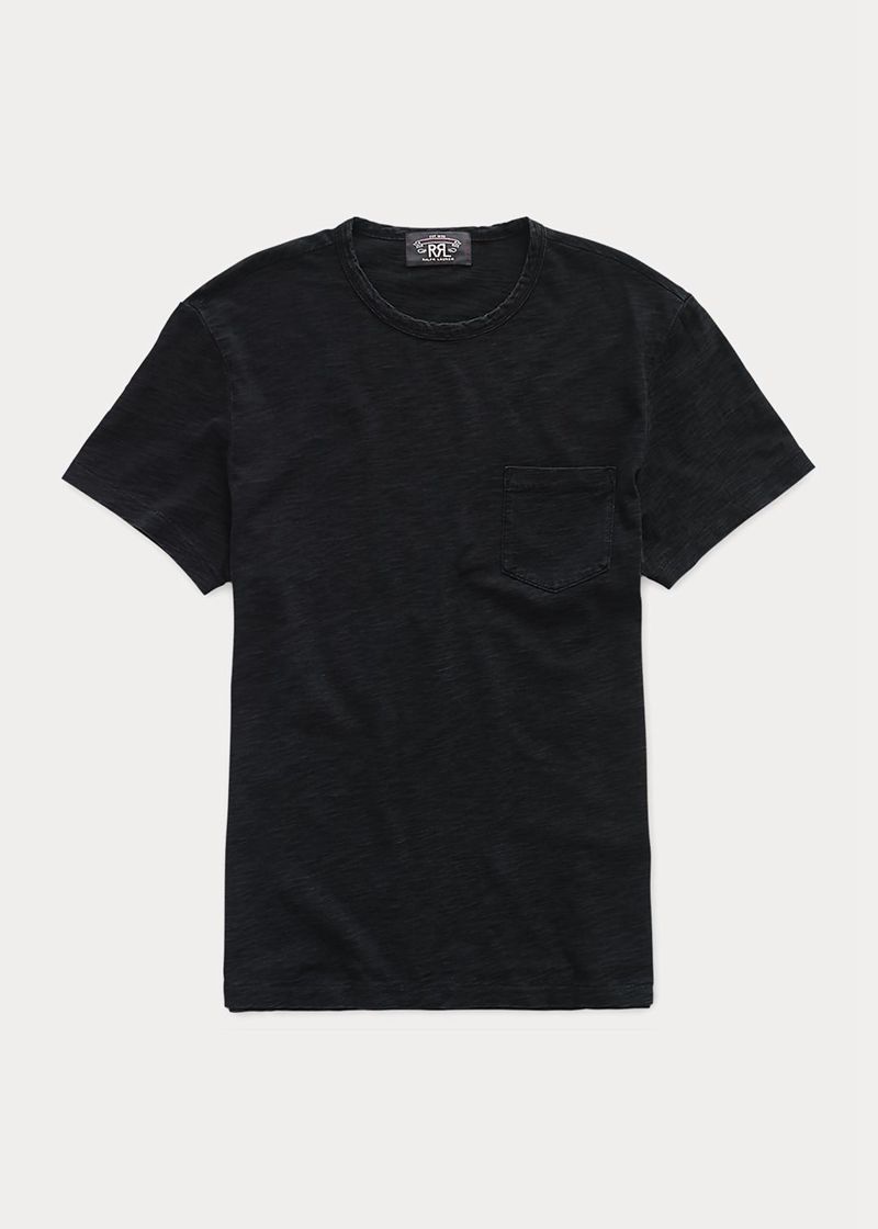 RRL T シャツ メンズ 黒 インジゴ ジャージー Pocket IUHDG6814